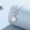 Butterfly Fairy Pearl Necklace Female Light Luxury Cold Wind Diamond Collarbone Chain Birthday Gift for Girlfriend