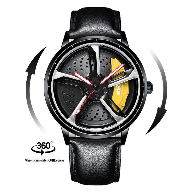 SVJ Мужские цельные часы RS7 с гидравлическим 3D-корпусом и полым кварцевым механизмом, вдохновленные колесом автомобиля