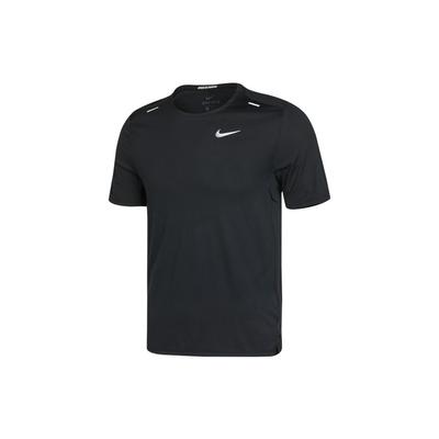 Футболка для бега с коротким рукавом Dri-Fit Rise 365 из дышащего и мягкого принта, мужская черная CZ9185-013