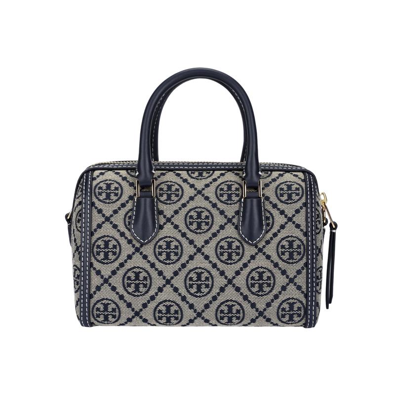 Tory Burch Т-образный узор пресбиопический узор Т-образный узор жаккардовая ткань хлопок и полиэстер мини-сумка унисекс модель для пары темно-синий 181284-405