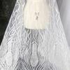 Shiny and anti-pilling embroidered lace fabric suitable for wedding dresses formal gowns and DIY handmade clothing fabrics
