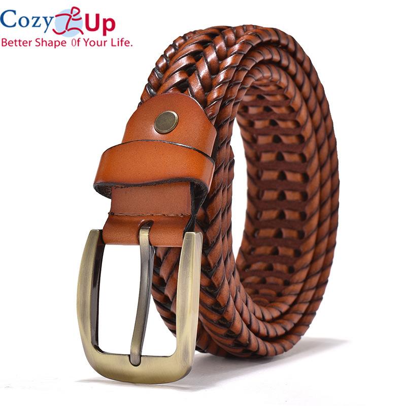 Cozy Up Braided Belt for Mens Woven Belts Luxury Genuine Leather Cow Straps Hand Knitted Designer Men for Jeans Girdle Male 100-125CM