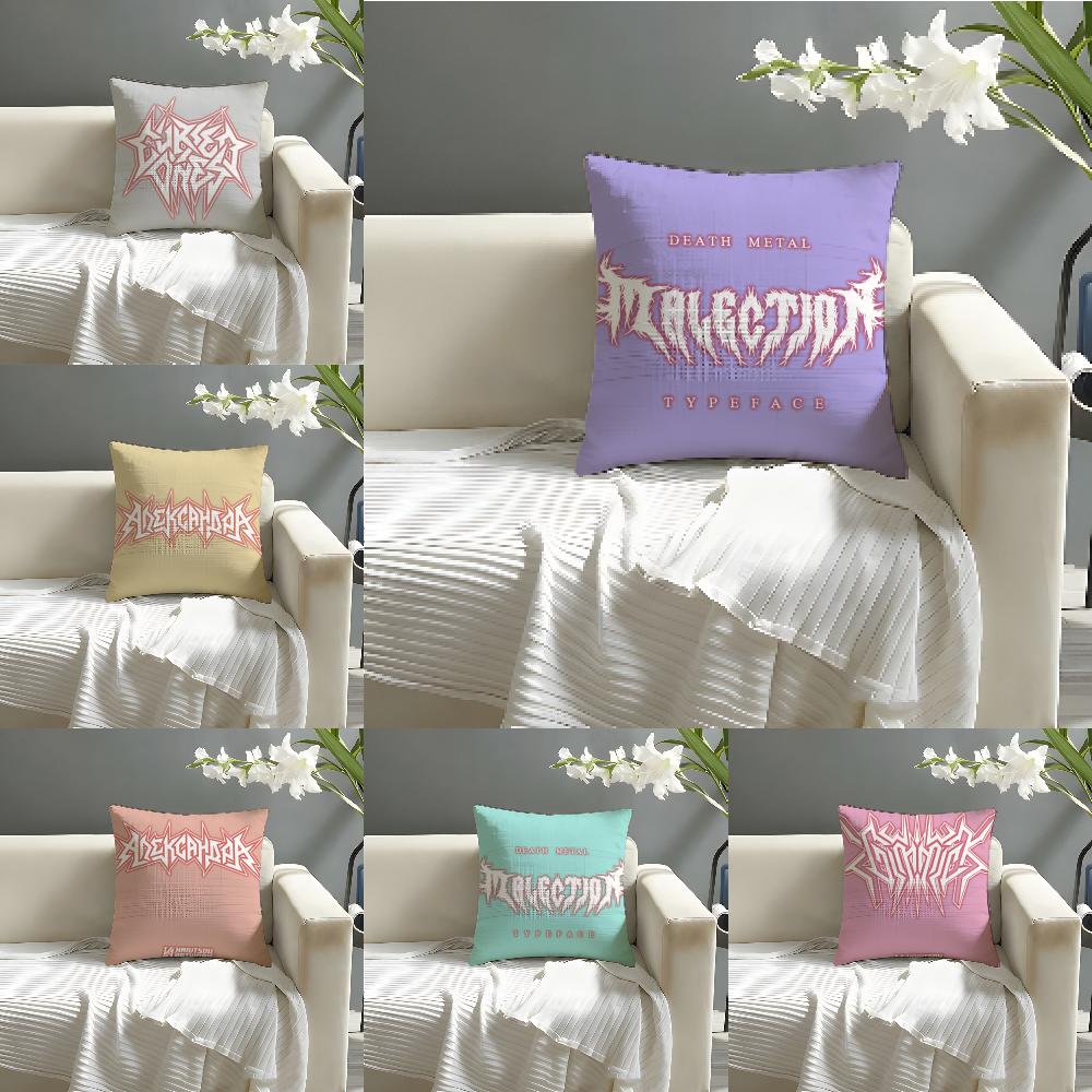 Cool Tthrash MmetalES Pillow Case Natural Linen Organic Fabric DoubleSided Printing Sofa Home Decor Cushion Cover