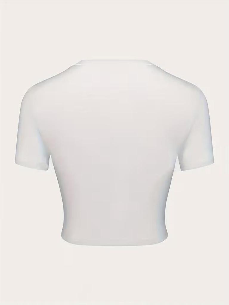 Women's Slim Fit Hot Girl Style Cropped Tee - Clown Face Print