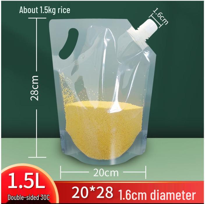 Large Transparent Spout Pouch for Grain Storage and Easy Portioning