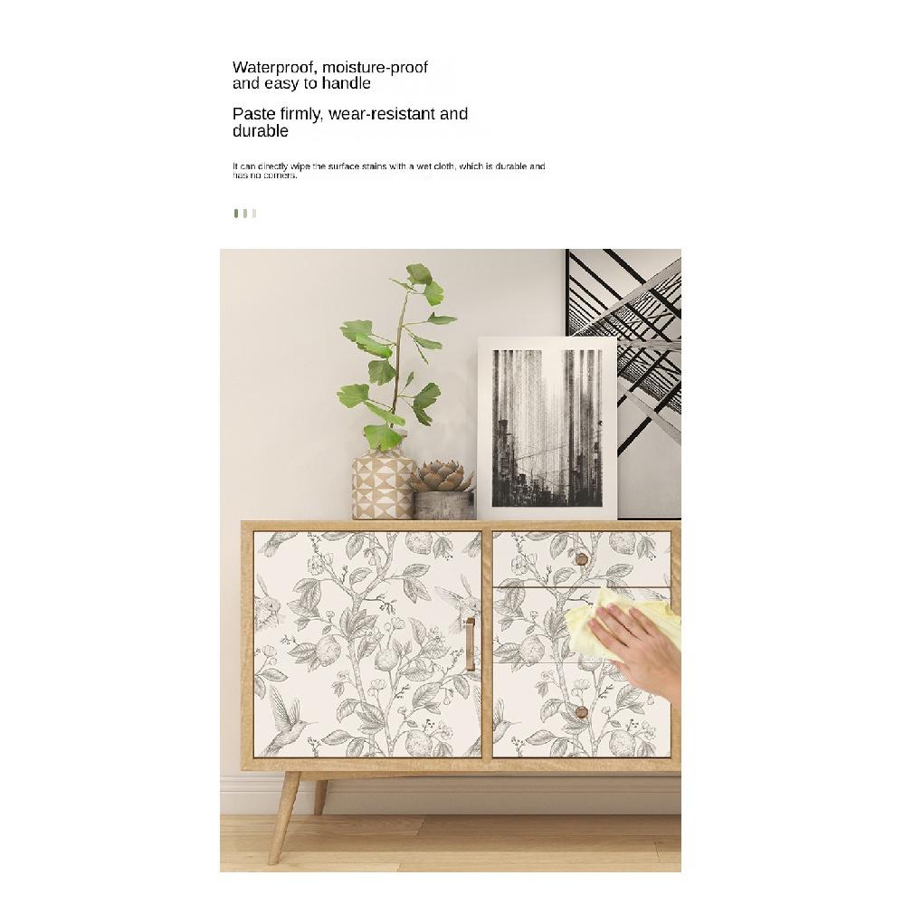 Самоклеящиеся обои для гостиной и спальни (Цветы и птицы Зеленое растение)