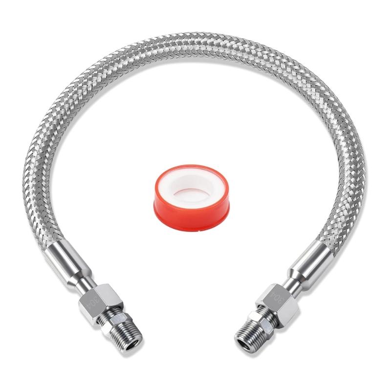 1/4Inch X 20Inch Nonrust Steel Air Compressor Jumpers Hose With Rotating NPT Ends For Stable Airflows