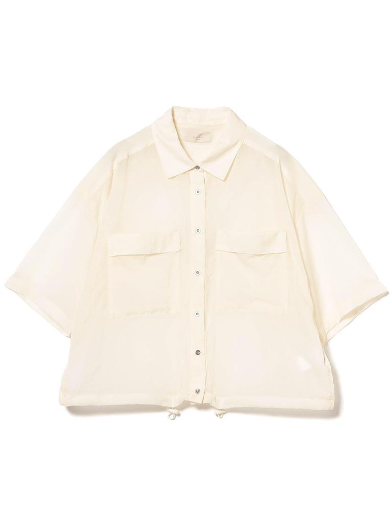 B:MING LIFE STORE by BEAMS Women's Water-Repellent Sheer Shirt (S-M) IVORY S