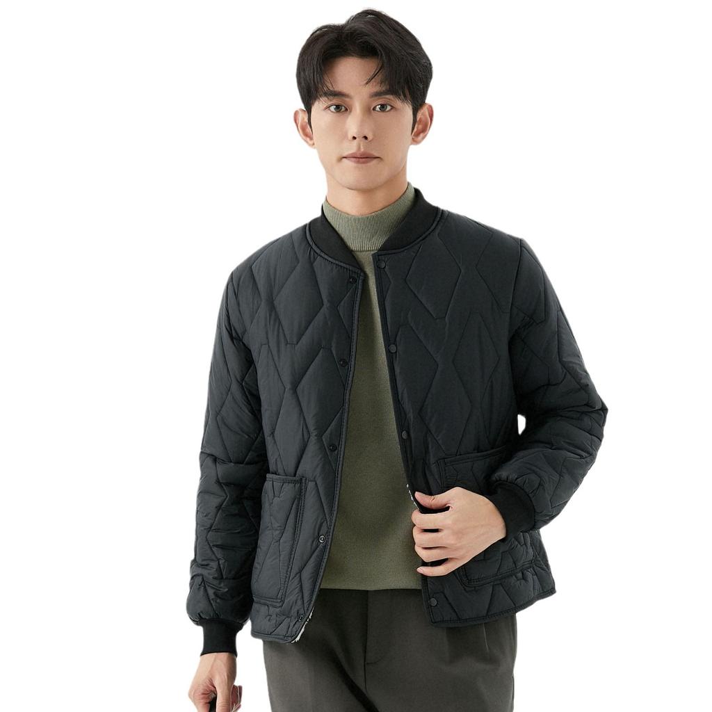 Зимой, для мужчин, Увеличенная толщина, Добавлен велюр для тепла, Длинные рукава, Хлопковая одежда, Свободный крой, Воротник на резинке, Хлопковая одежда