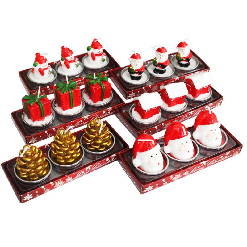Christmas Candles With Santa Claus Christmas Tree Snowman For Home Decoration Christmas Gifts Christmas Ornaments Cute Design
