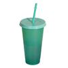 Color Changing Plastic Tumbler with Straw 24oz Reusable Cold Water Cup