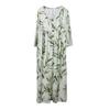 Summer Women Dress A-line Loose Hem Pleated O Neck Button Short Sleeve Loose Side Pockets Retro Floral Print Mid-calf Length Commute Beach Midi Dress