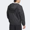 Adidas Lightweight Woven Monochrome Hooded Jacket Men Outerwear Black JI8658