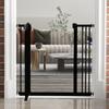 Metal 74 87cm Adjustable Pet Gate Safety Barrier With Auto Close Door Black