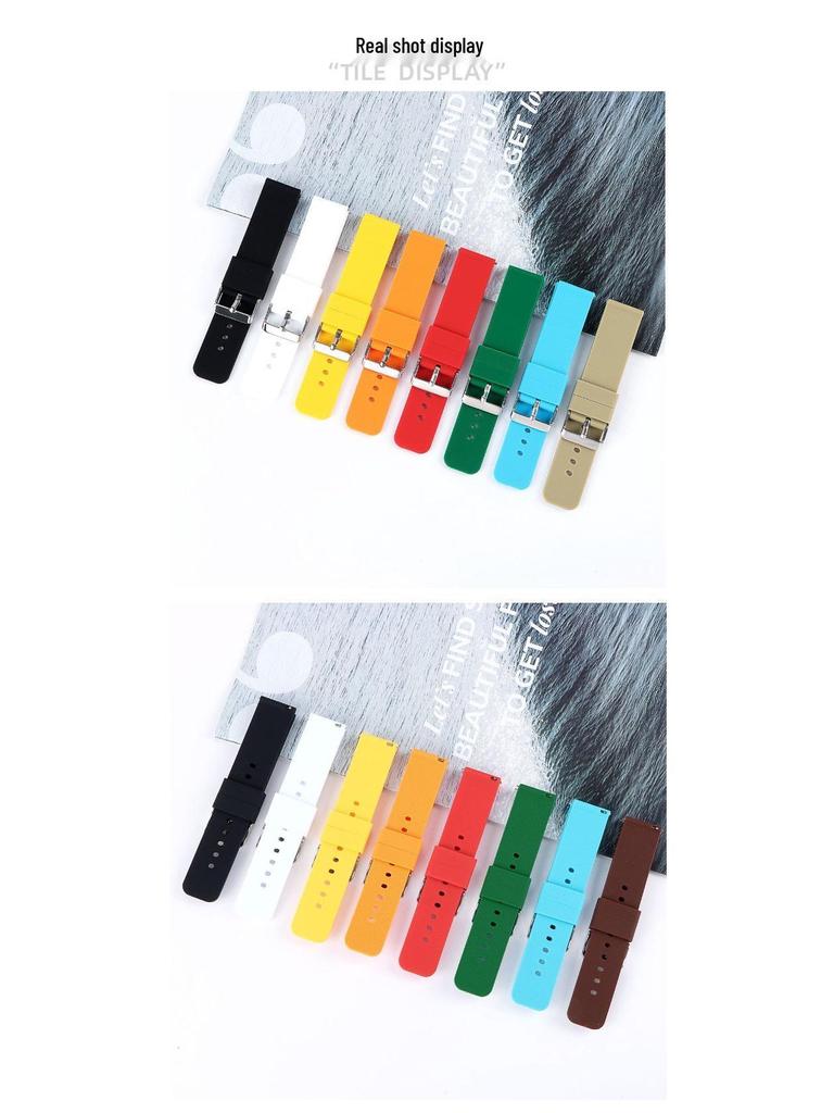 Многоцветный водонепроницаемый силиконовый ремешок для смарт-часов с быстросъемными шпильками размеров 16/18/20/22/24 мм