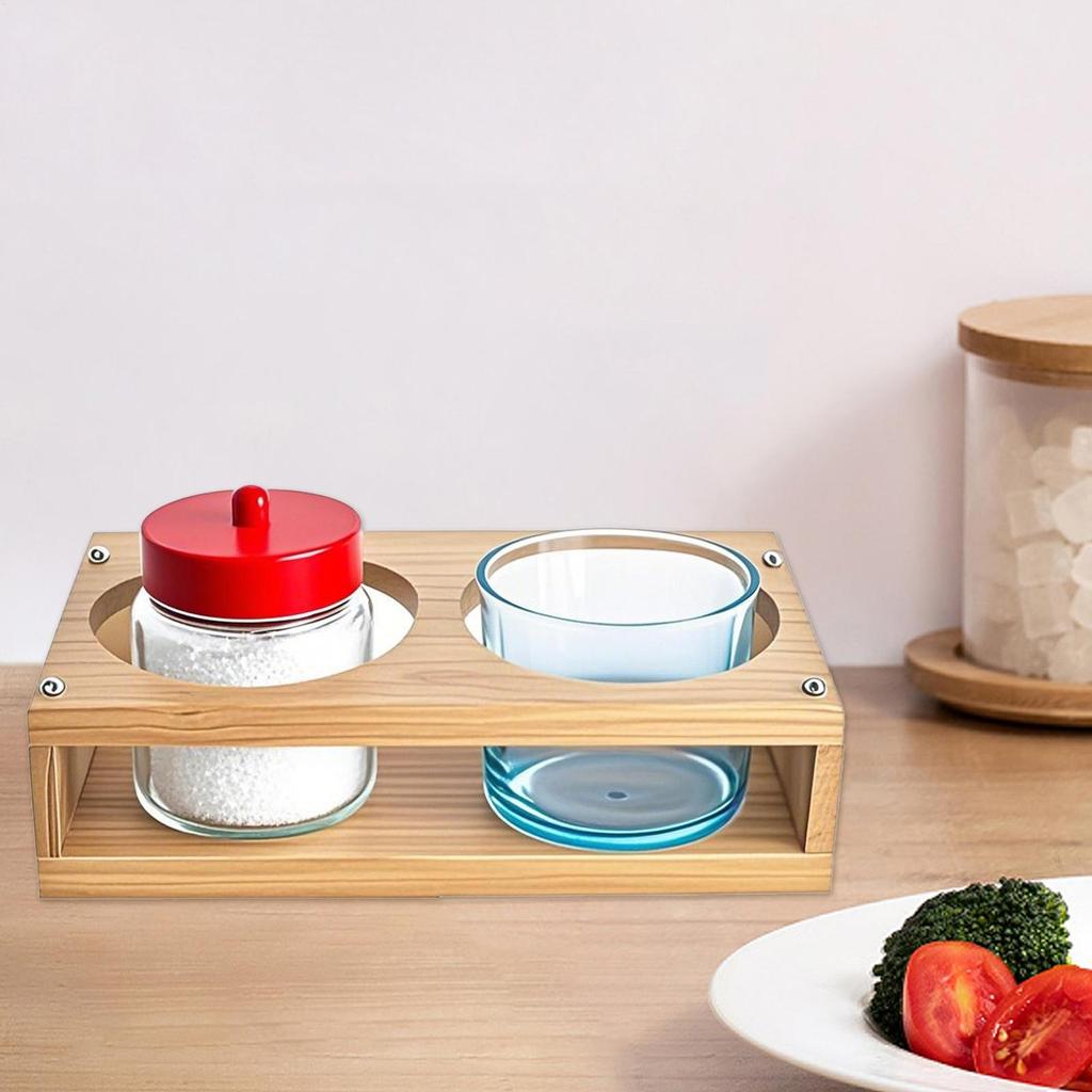 Glass Cup Holder Wine Glass Rack For Beer Wine 2 Hole Serving Tray Seasoning Jars Display Organization And Storage For Kitchen