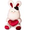 Rabbit Bow Plush Dolls Hat Bunny Stuffed Toy Couple Wedding Decorations Gift