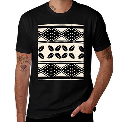 African Abstract Mud Cloth Pattern TShirt Comfortable Work Wear Tee