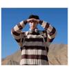 Mens Crewneck Sweater Japanese Vintage Striped Couple Knitwear Casual Trendy Top