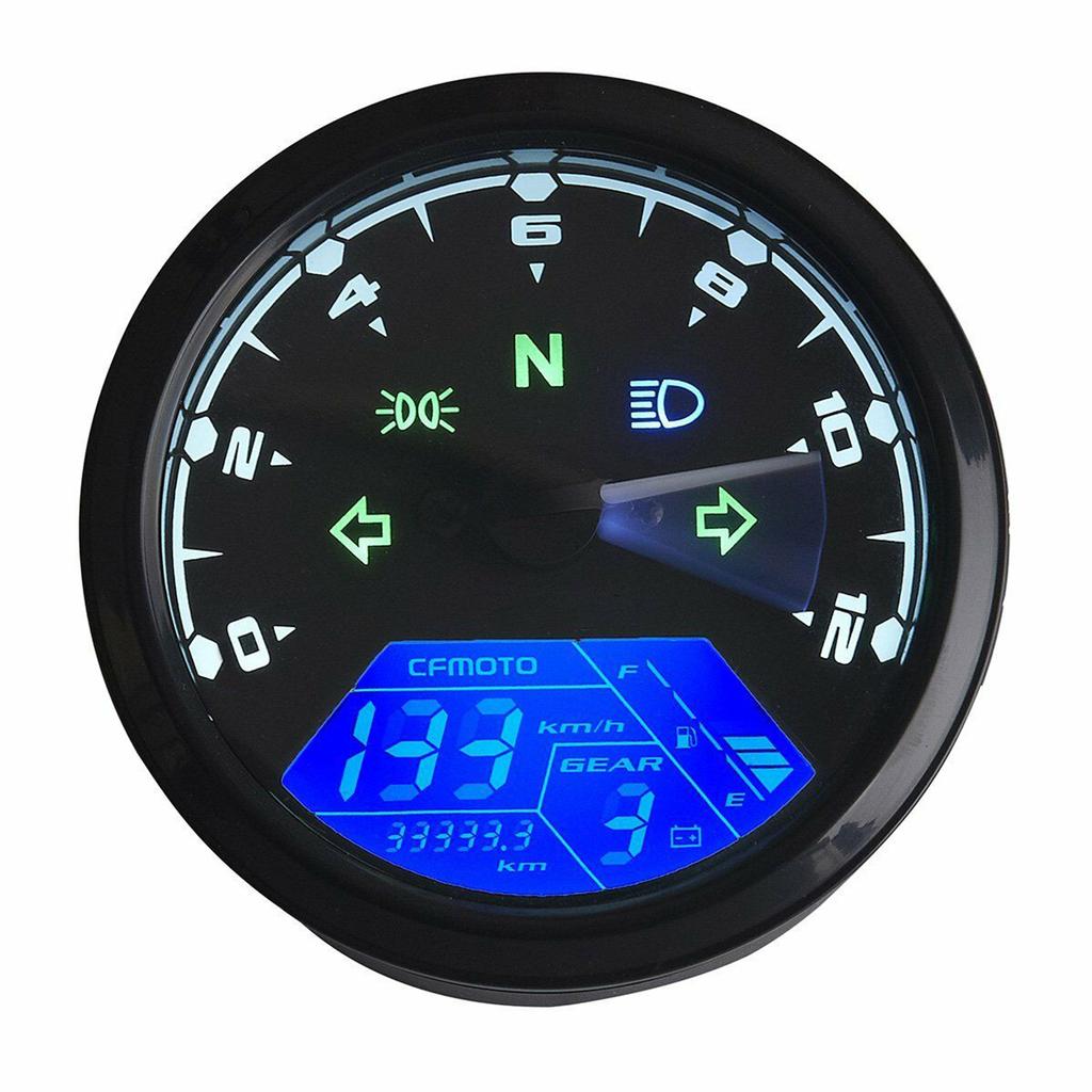 12000RPM 6 Gear Universal Motorcycle LCD Digital 199km/h Speedometer Odometer Backlight Motorcycle