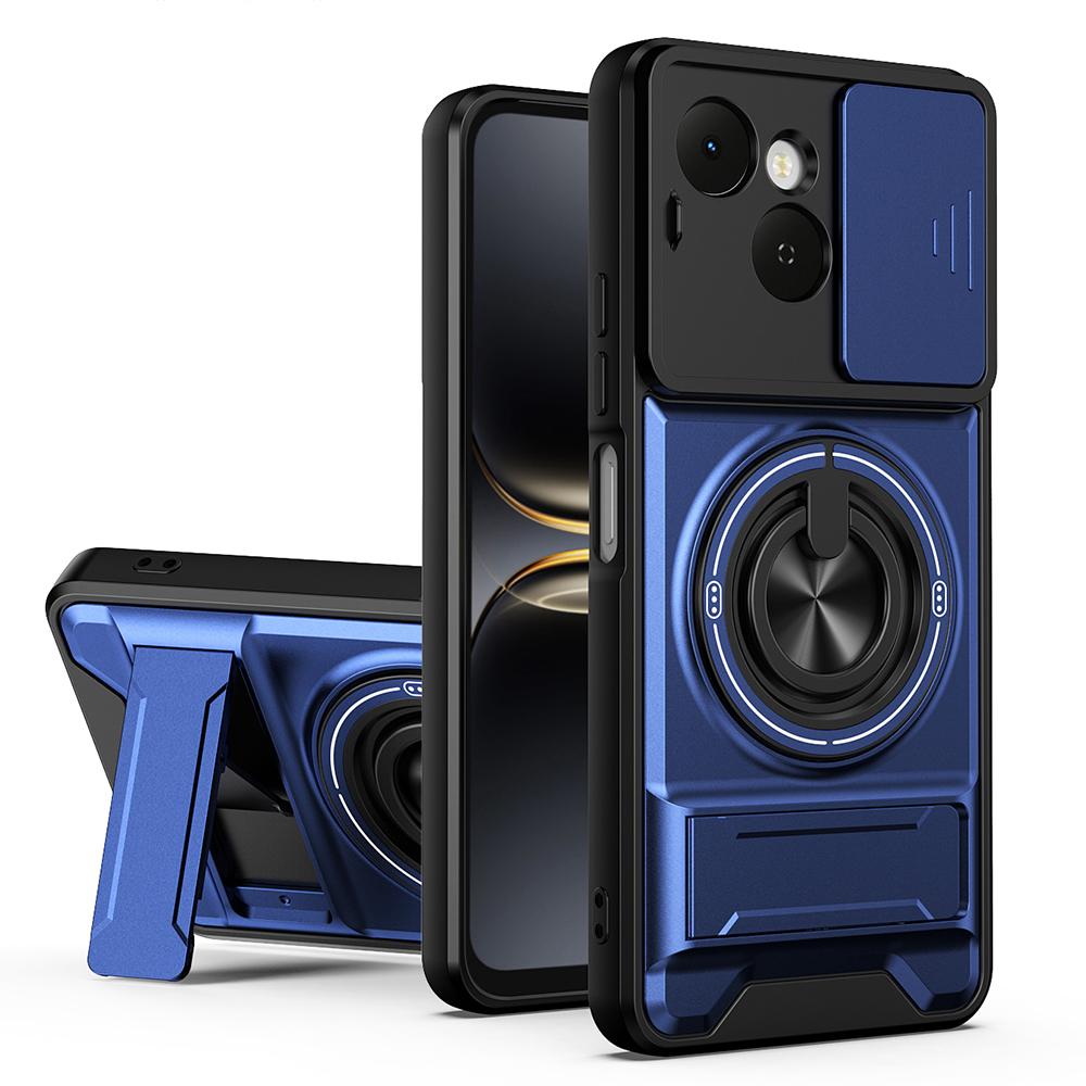 KEYSION Магнитный чехол для телефона TECNO Spark 40C 4G с защитой выдвижной камеры, вертикальной подставкой, кольцом 360° и ударопрочной задней крышкой