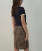 Sigreat Check Flap Midi Skirt
