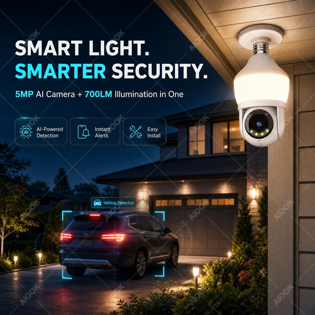 YOOSEE Ai APP Домашняя E27 Камера-Лампа HD 5MP PTZ Ai Детекция Транспорта Двусторонняя Связь Ночное Видение WIFI Камера Мобильное Отслеживание