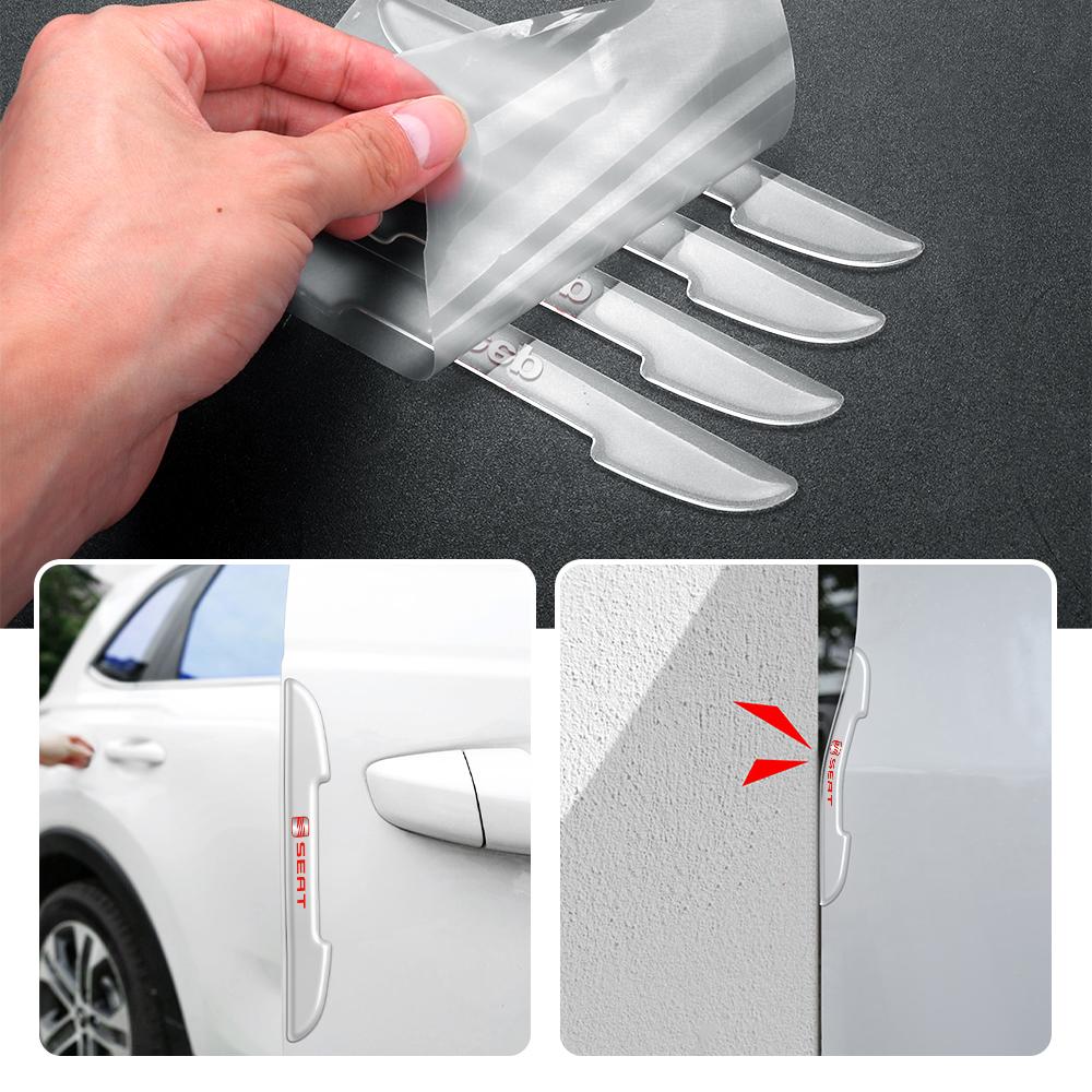 ydsh2 4Pcs Car Styling Auto Door Anti-Collision Scratch Protection Sticker For SEAT Leon Cupra Mk2 Mk3 5f Cupra FR Racing Arona Ateca