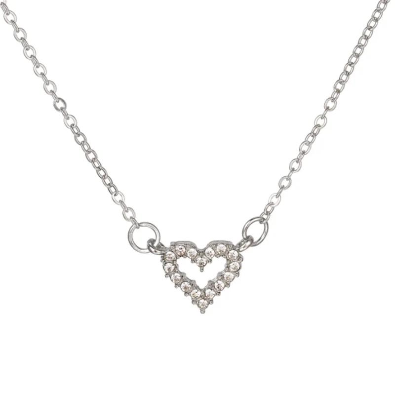 Women Fashion Necklace for Diamond Collar Chain Heart Necklace Collarbone Chain