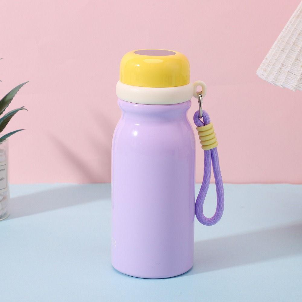 Portable Insulated Water Bottle 480ml Vacuum Flask Mini Straw Thermos Cup Kitchen Supplies