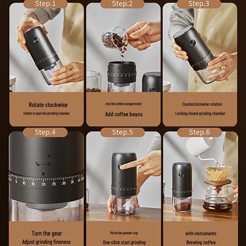 Retro Luxury Hand-Crank Coffee Grinder - Small Electric Coffee Bean Grinder