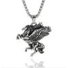 Retro Style Greek Titanium Steel Flying Horse Unicorn Necklace for Men and Women Pendant Necklace