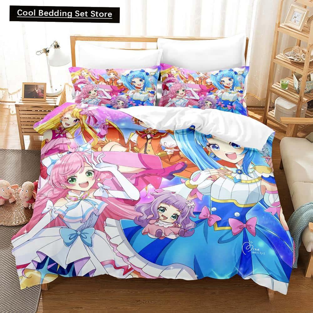 3D Kawaii Аниме Хирогару Скай! Комплект постельного белья Pretty Cure Single Twin Full Queen King Size Bed Set Adult Kid Bedroom Duvetcover Sets