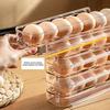 Automatic Rolling Egg Storage Rack Large Capacity Transparent Design Refrigerator Egg Organizer Storage Dispenser