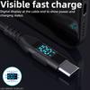 1m USB-C to USB-C Cable 100W 5A/20V Nylon Braided Phone Tablet Fast Charging Digital Display Cord