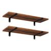 Wall Shelves Set of 2, 60 X 20 X 7 Cm, Floating Shelves, Decorative Shelves, Retro Style, for Bedroom Living Room Kitchen Hallway, Poppy