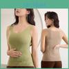 Square Tank Women Top Thermal Neck Sleeveless Warm Camisole Top With Front And Back Pockets Winter Double Layer Basic Undershirts