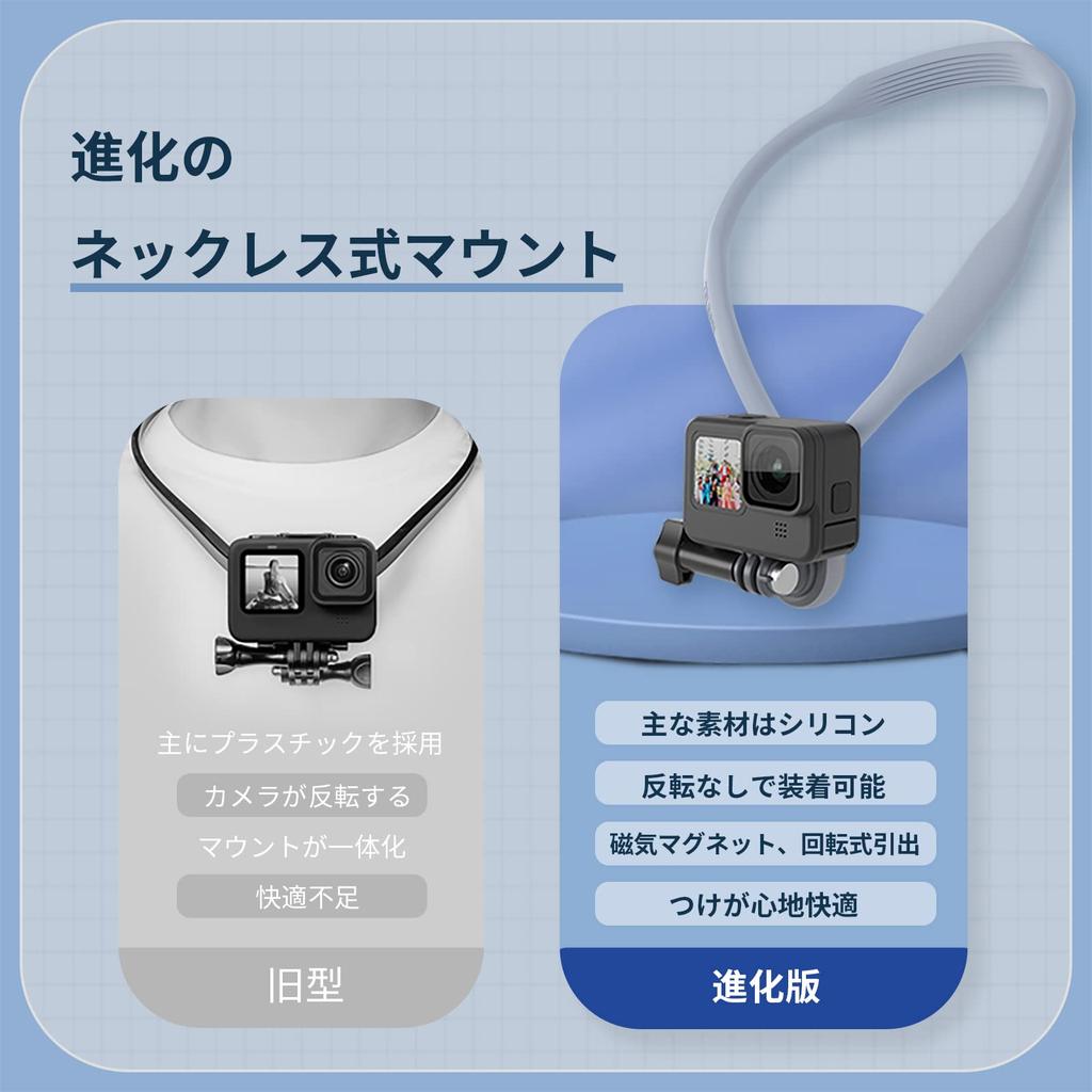 Крепление на шею POV Quick Release GoPro Accessories Ультралегкое крепление на присоске с магнитом на шее Совместимо с горизонтальной и вертикальной съемкой