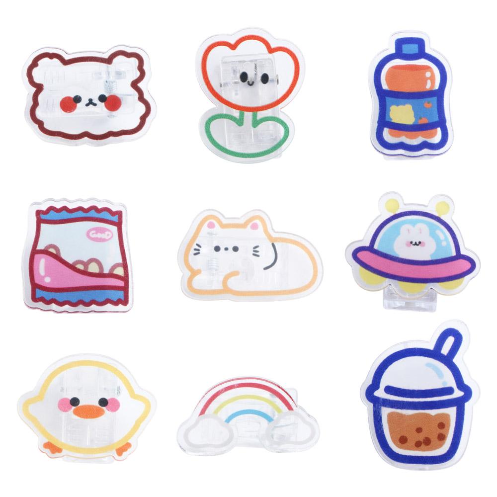 Letter Clip School Stationery Cartoon Binder Clips Snacks Sealing Clip Paper Clip Transparent Clip
