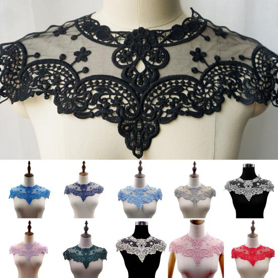 Полезная сетчатая аппликация, процесс вышивки, декоративный моющийся поддельный воротник, пришивная нашивка