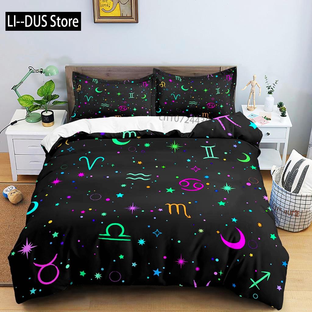 Comforter Neon Color King Rainbow Gradient Pumpkin Bedding Set Microfiber Halloween Theme Twin Comforter