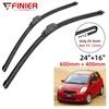 2 шт. щетки стеклоочистителя для Toyota Yaris MK2 2005-2011 24 "16" подходят для переднего лобового стекла, щетки для окон, резак, аксессуары 2007 2008 2009 2010 2011
