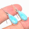Natural Republic Larimar Gemstone Handmade 925 Solid Silver Earring 1.50" K5T84