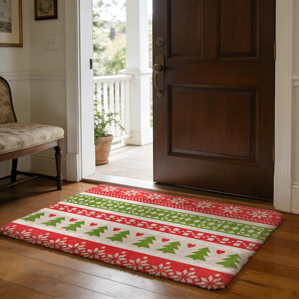 Floor Mat Soft Flannel Rug Non Slip Absorbent Mat for Bathroom Bedroom Home Decor Merry Anime Christmas