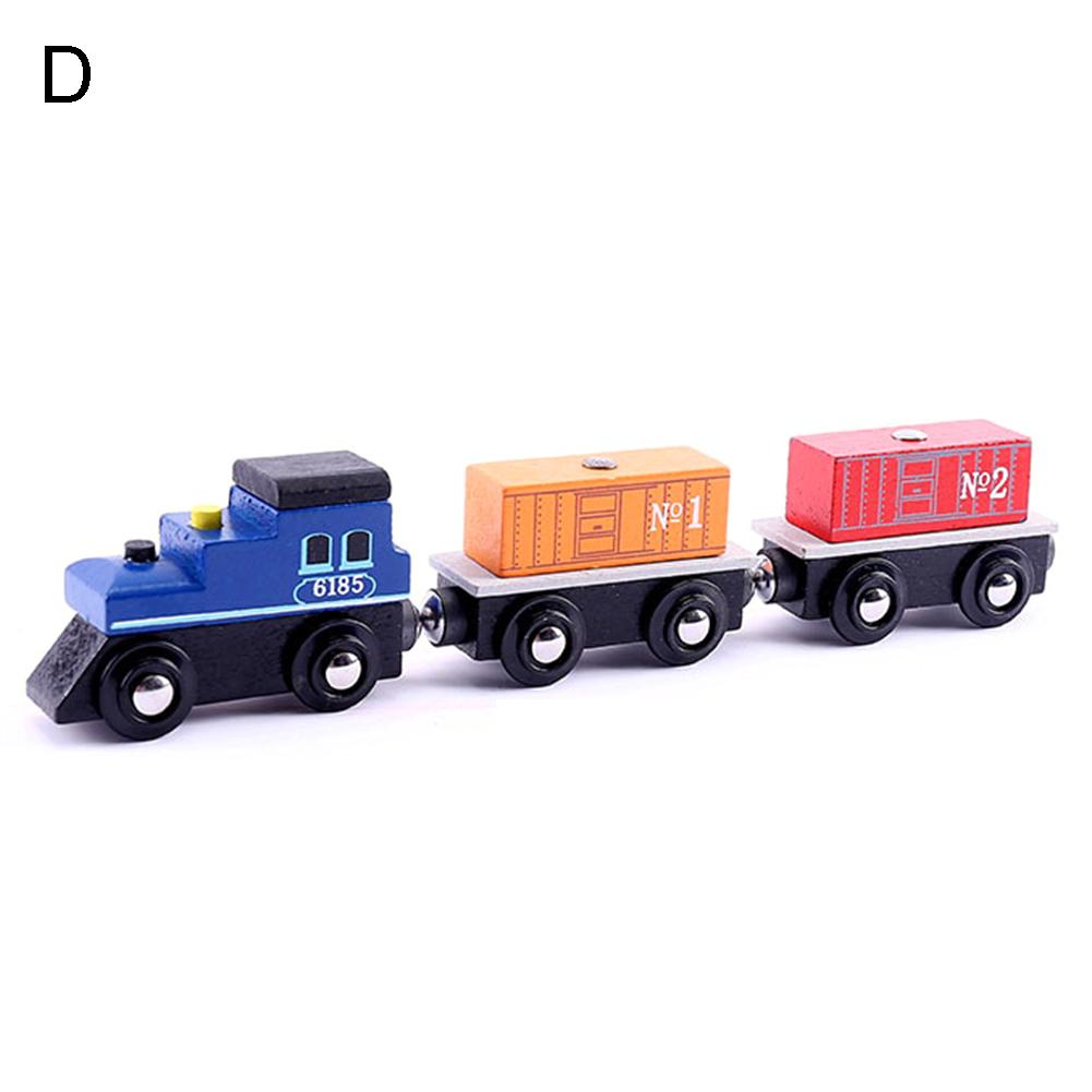 Funny Magnetic Mini Wooden 3Pcs/Set Train Carriage Model Educational Kids Toys