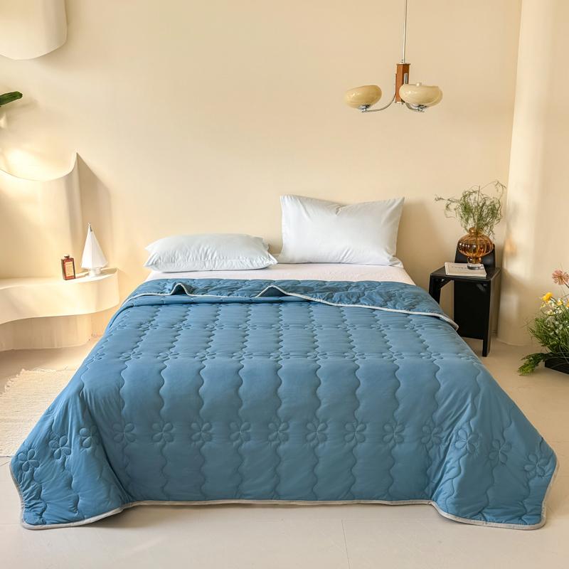 Новое летнее одеяло из прохладного шелка, Летнее прохладное одеяло, Одеяло для кондиционера, Однотонное, Простой японский стиль