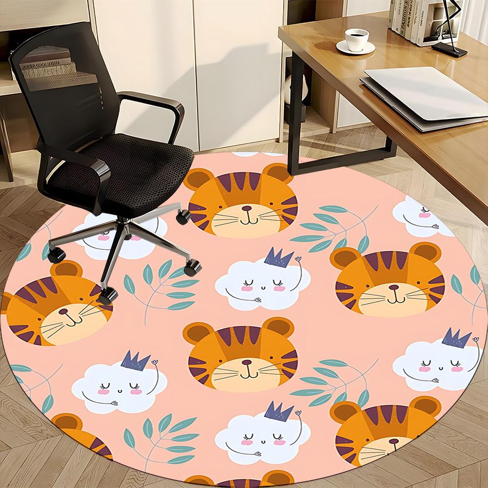 1pc Tiger Clouds Pattern Chair Carpet for Office  Machine Washable Rug for Office,  Good Gift for Family or Friends yy251225191