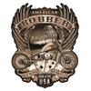[A2562] - Vintage Brown Retro 'Bikers' Metal Sign (motorbike) - 45x40cm (American Bobber)