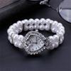 Fashion Women Casual Pearl String Watch Strap Quartz Wrist  Watch