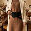 Zinc Zinc Alloy Maillard Waist Belt Wide Suede Waist Bag Belt Fashion Pin Buckle Waistband  Daily Outfits